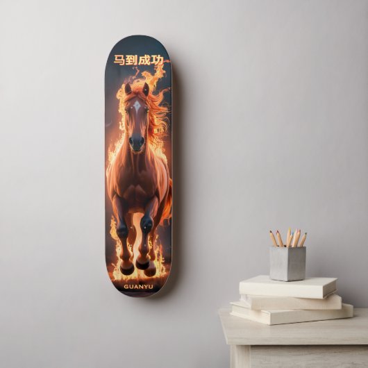 Fire Horse Victory Luck • Lunar Skate Energy 2026★ Skateboard (Muurkunst)