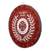 Fire House Station Red Marble White Laurel Dartbord (Voorkant Rechts)
