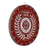 Fire House Station Red Marble White Laurel Dartbord (Voorkant Links)