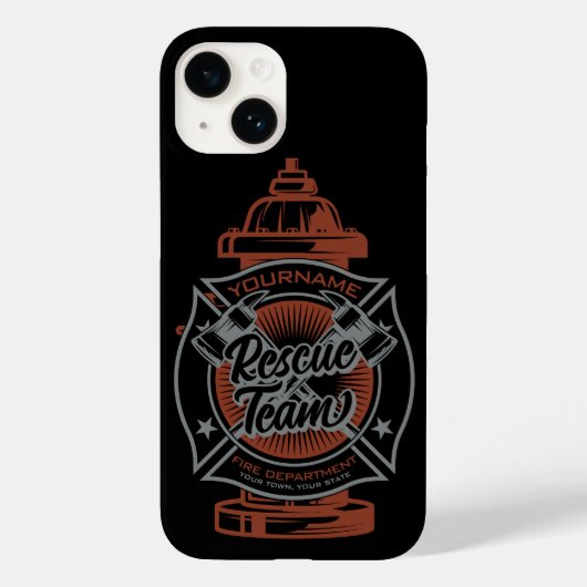 Fire Hydrant ADD NAAM Fire Fighter Rescue Team Case-Mate iPhone Case (Achterkant)