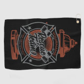 Fire Hydrant ADD NAAM Fire Fighter Rescue Team Golfhanddoek (Horizontaal)