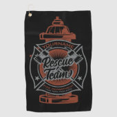 Fire Hydrant ADD NAAM Fire Fighter Rescue Team Golfhanddoek (Voorkant)