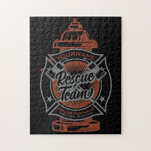 Fire Hydrant ADD NAAM Fire Fighter Rescue Team Legpuzzel (Verticaal)