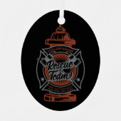 Fire Hydrant ADD NAAM Fire Fighter Rescue Team Metalen Ornament (Voorkant)