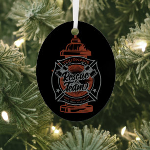 Fire Hydrant ADD NAAM Fire Fighter Rescue Team Metalen Ornament