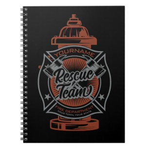 Fire Hydrant ADD NAAM Fire Fighter Rescue Team Notitieboek