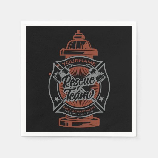 Fire Hydrant ADD NAAM Fire Fighter Rescue Team Servet (Voorkant)