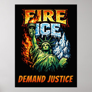 FIRE ICE Anti-ICE Protestbord, Downloaden, Poster