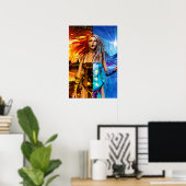 Fire & Ice Science Fiction Fantasy Art Poster (Thuiskantoor)