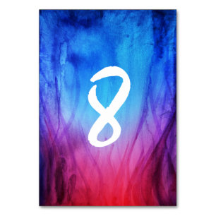 Fire & Ice Tafelnummers Blauwe rode Paarse vlamm