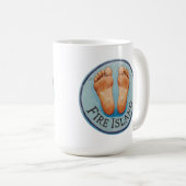 Fire Island barefoot & fancy free! Funny host gift Koffiemok (Voorkant rechts)