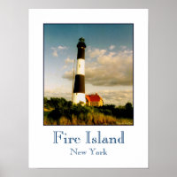 'Fire Island Lighthouse bij zonsondergang'-poster