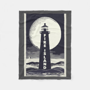 Fire Island Lighthouse New York Maan  Fleece Deken