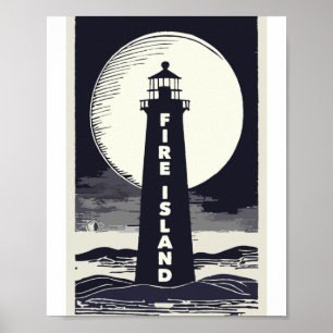 Fire Island Lighthouse New York Maan Poster