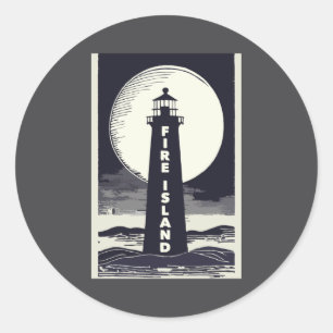 Fire Island Lighthouse New York Maan Ronde Sticker