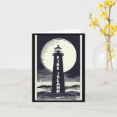 Fire Island Lighthouse New York Moon  Kaart (Gele Bloem)