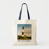 'Fire Island Lighthouse @ Sunset' Budget Canvas Tote Bag (Voorkant)