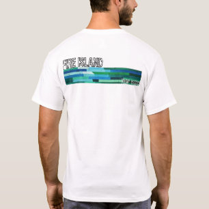 Fire Island NY blauw groen abstract vintage ontwer T-shirt
