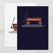 Fire Island retro red wagon beach summer vacation  Kaart (Voorkant / Achterkant)