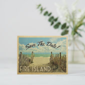 Fire Island Save the Date Beach Nautical Aankondigingskaart (Staand voorkant)
