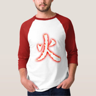 Fire Kanji Mannen 3/4-inch Raglan Shirt