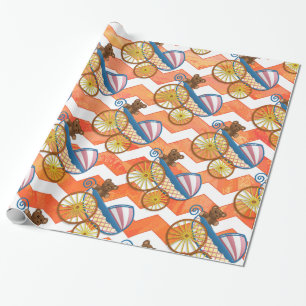 Fire Lake Oranje Chevron Baby Cadeaupapier