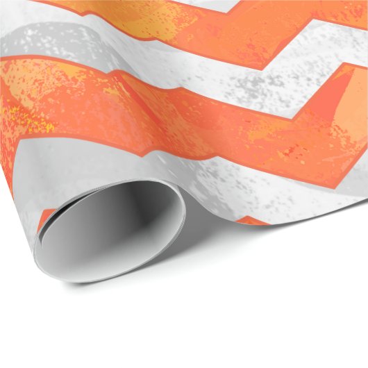 Fire Lake Oranje Chevron Pattern Cadeaupapier (Rol Hoek)