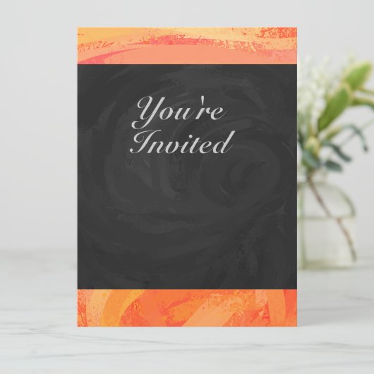 Fire Lake Oranje en Black Monogram Kaart (Staand voorkant)