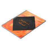 Fire Lake Oranje en Black Monogram Notitieboek (Linkerzijde)