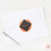 Fire Lake Oranje en Black Monogram Ronde Sticker (Envelop)