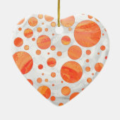 Fire Lake Oranje Polka Dot Pattern Keramisch Ornament (Achterkant)
