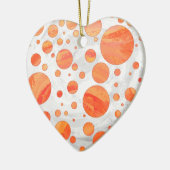 Fire Lake Oranje Polka Dot Pattern Keramisch Ornament (Links)