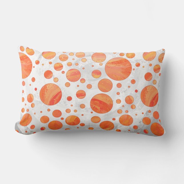 Fire Lake Oranje Polka Dot Pattern Kussen (Voorkant)