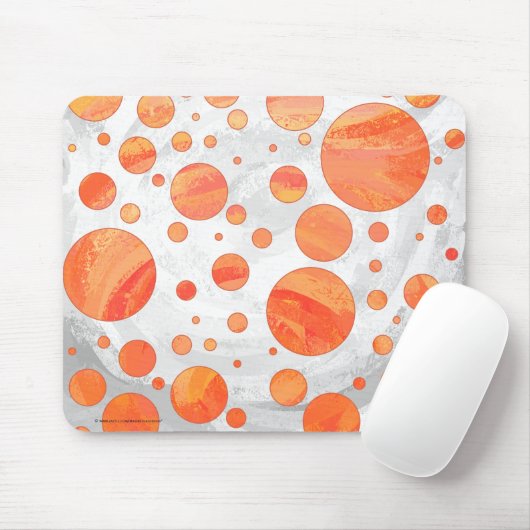 Fire Lake Oranje Polka Dot Pattern Muismat (Met muis)