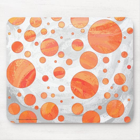 Fire Lake Oranje Polka Dot Pattern Muismat (Voorkant)