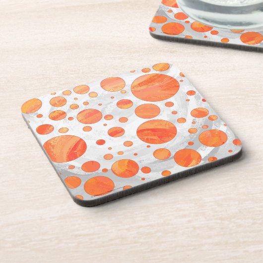 Fire Lake Oranje Polka Dot Pattern Onderzetter (Linkerzijde)