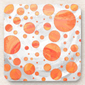 Fire Lake Oranje Polka Dot Pattern Onderzetter (Voorkant)
