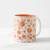Fire Lake Oranje Polka Dot Pattern Tweekleurige Koffiemok (Voorkant rechts)