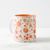 Fire Lake Oranje Polka Dot Pattern Tweekleurige Koffiemok (Voorkant links)