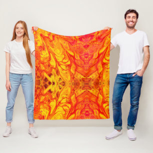 Fire lava Volcano Marble Fleece Deken