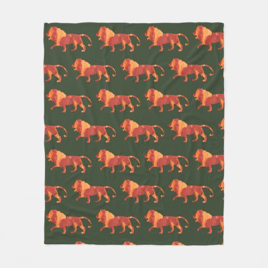 Fire Lion Fleece Blanket Deken (Voorkant)