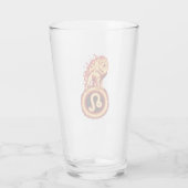 Fire Lion Symbool - Leo Zodiac Sign Glas (Achterkant)