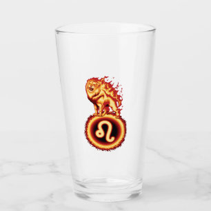 Fire Lion Symbool - Leo Zodiac Sign Glas