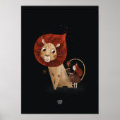 FIRE LION van Alexandra Dikaia Poster (Voorkant)