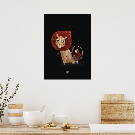 FIRE LION van Alexandra Dikaia Poster (Keuken)