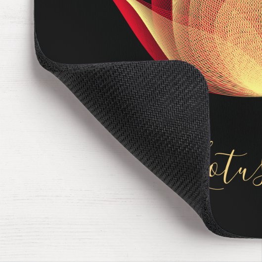 Fire Lotus Black Red Yellow Flower Sjabloon Yoga Muismat (Hoek)