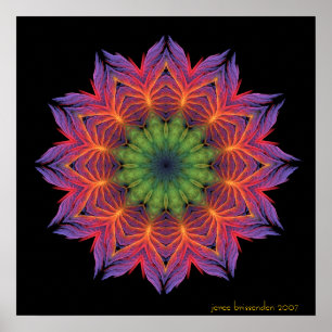 Fire Lotus Mandala Poster
