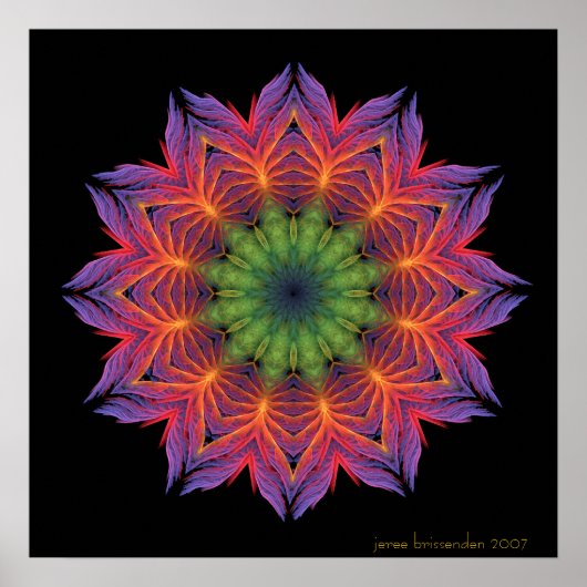 Fire Lotus Mandala Poster (Voorkant)