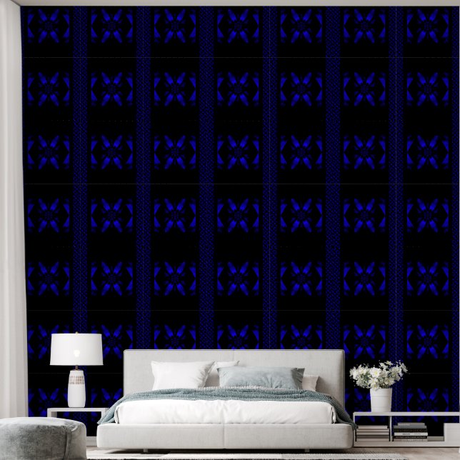Fire Lotus Midnight Blue 2 Behang (Slaapkamer)