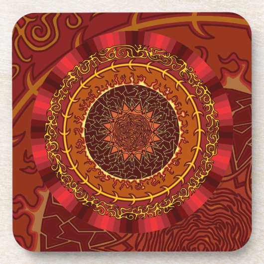 Fire Mandala Square Onderzetter (Voorkant)